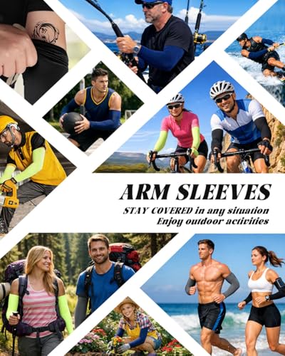 BHYTAKI Cooling UV Sun Protection Arm Sleeves UPF50 for Men Women Sport & Work