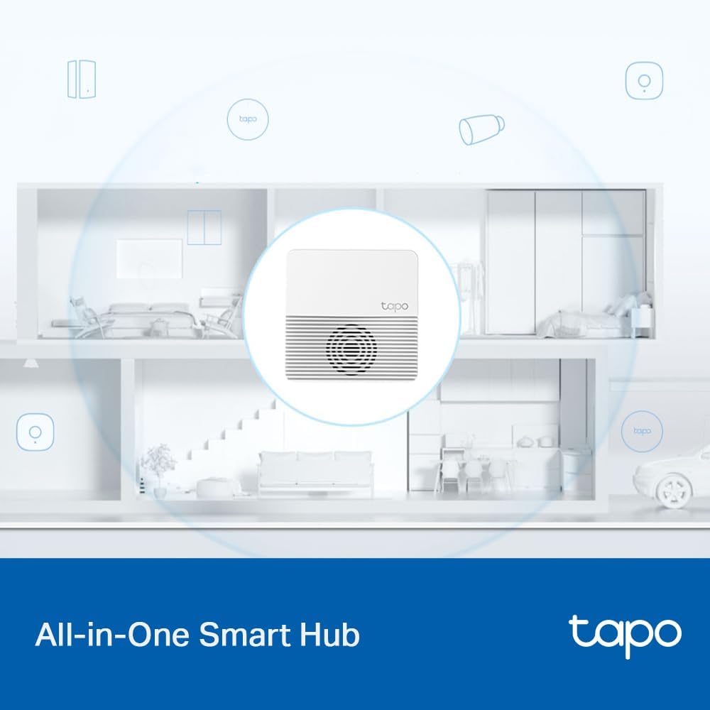 TP-Link Tapo Smart Hub H200 - 64 Device Capacity, Built-In Chime, 512GB Storage