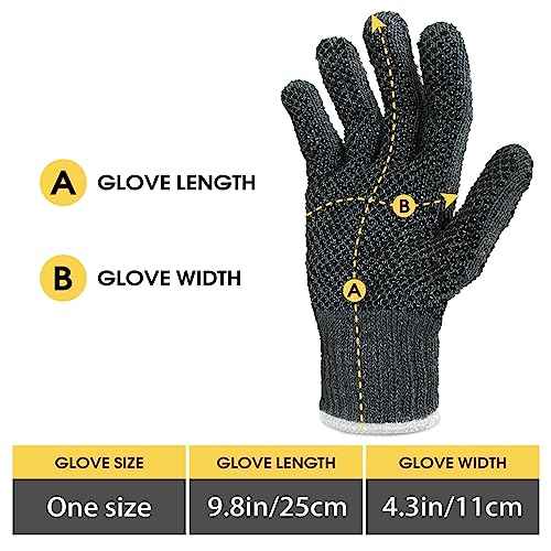 Evridwear Cotton Work Gloves Heavyweight with Anti-Slip Grip Dots,String Knitted Glove for Warehouse Gardening