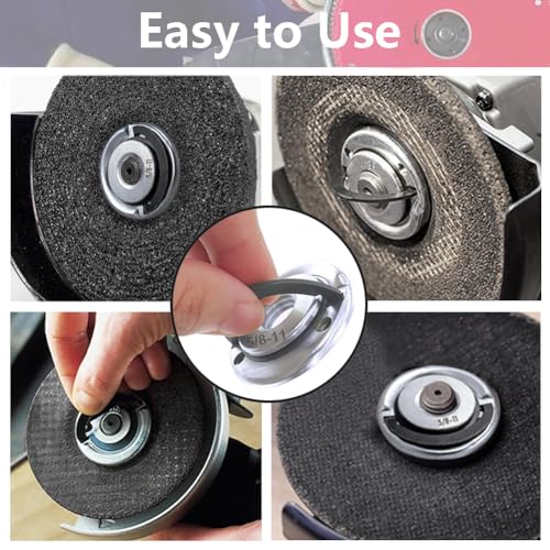 2Pcs Angle Grinder Flange Nuts with 5/8-11 Inch Thread, Quick Change Grinder Flange Locking Nut Metal Angle Grinder Nut for Replacement/Fixing Cutting Discs