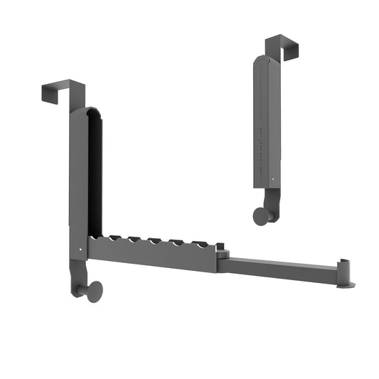 Goffing Over The Door Drying Rack, Foldable Portable Over The Door Hooks Hanger with Towel Racks for Coat Clothes Laundry Bathroom Bedroom Travel Hangers (Space Grey, 2 Pack)