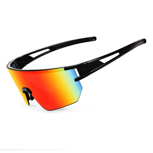 WANWAN Men Women Cycling Sunglasses, 80s Sport Baseball Mirrored Sun Glasses for Youth Adults Running Softball