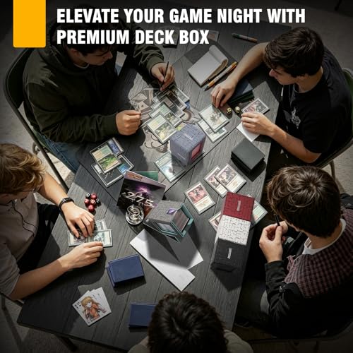 MTG Commander Deck Box with Display Window - 100+ Double-Sleeved Card Capacity, PU Leather, Magnetic Closure
