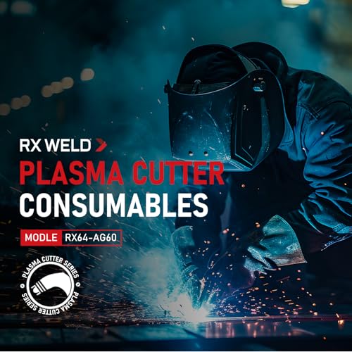 RX WELD 64PCS AG60P Plasma Cutter Torch Consumables Electrode Nozzles Cups Kit Galvanized Copper Ceramic AG-60 Consumables