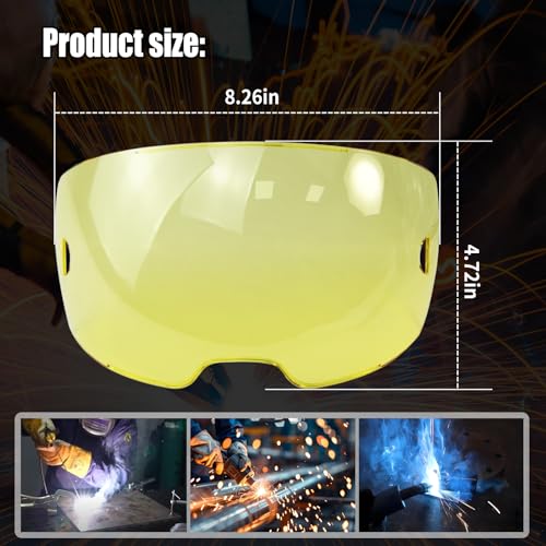 10 Pack 0700000803 Amber Front Lid Lens,Front Cover lenses Compatible with Sentinel A50 Welding Helmet,3.93" x 2.36" Viewing Lens,A50 welding face mask lens Replacement parts