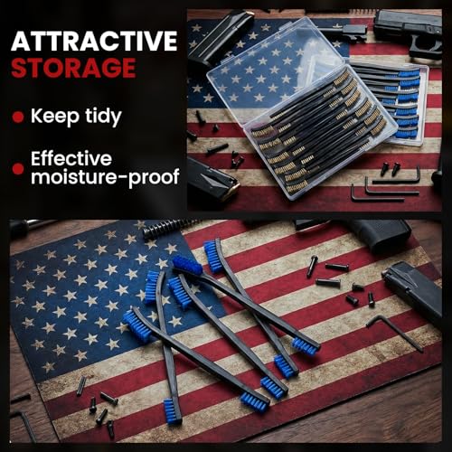 Double-Ended Gun Cleaning Brushes - 6 Stiff Blue Nylon