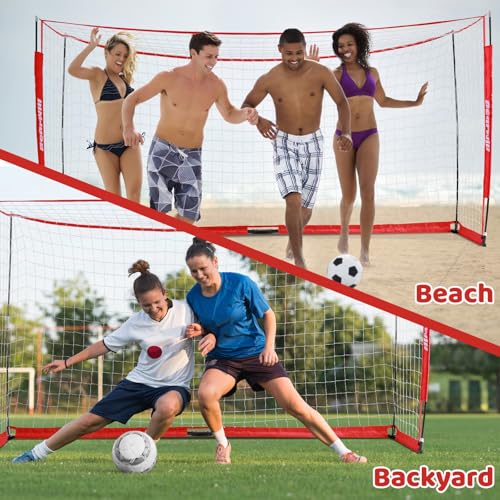 12x6FT Portable Soccer Goal with Heavy-Duty Knotted Netting