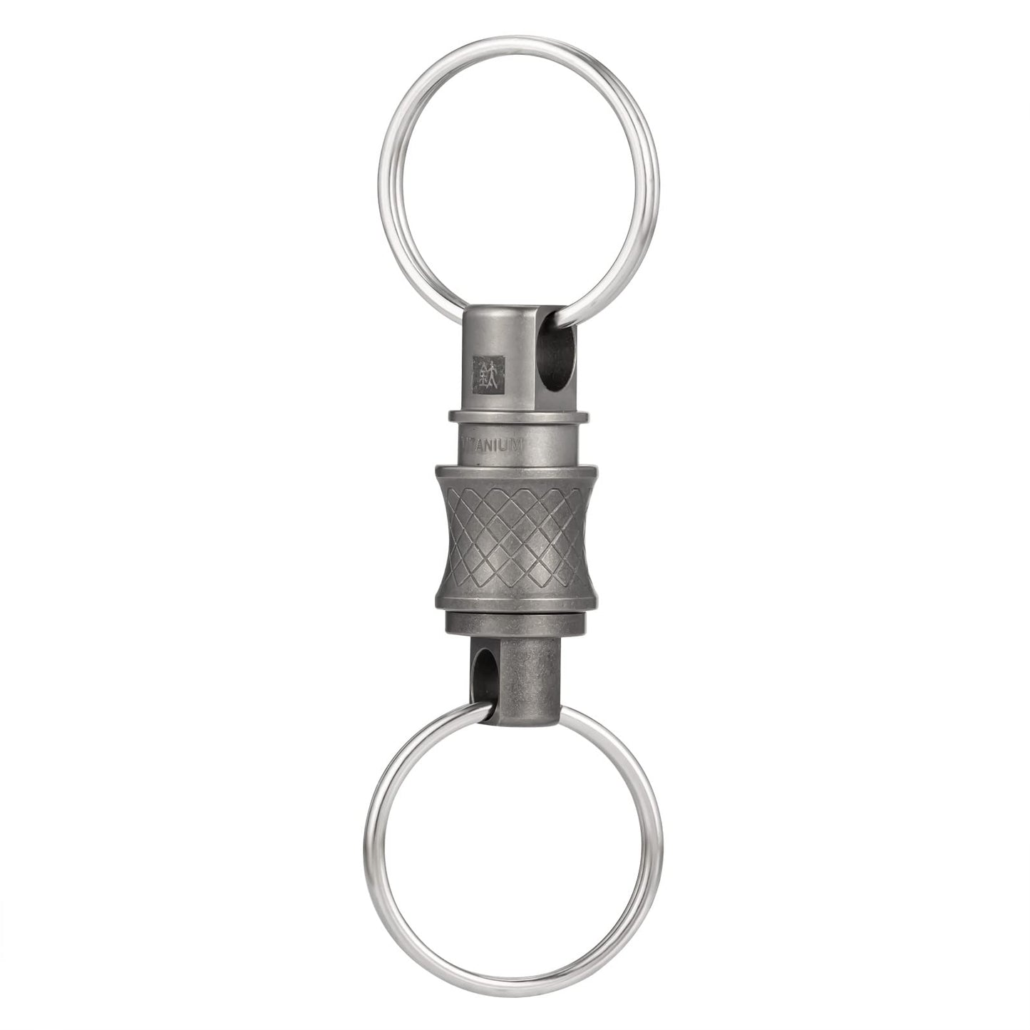 BANG TI Titanium Quick Release Swivel Keychain, Pull Apart Detachable Keychain Heavy Duty Car Key Holder with 4 Stainless Steel Key Rings (S 2-Pack)