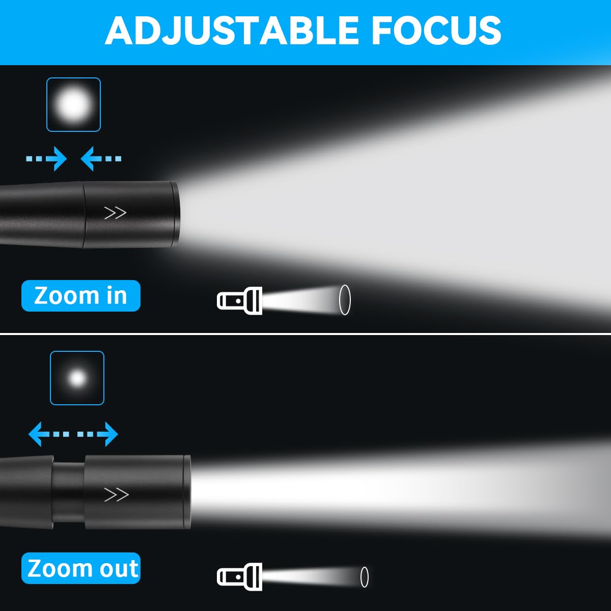 3Pack Pen Flashlight, Pen Light Flashlights High Lumens, Small LED Flashlight, Adjustable Tactical Flash Light, Waterproof Pocket Flashlights with Clip, Aluminum Mini Lights for Inspection Emergency