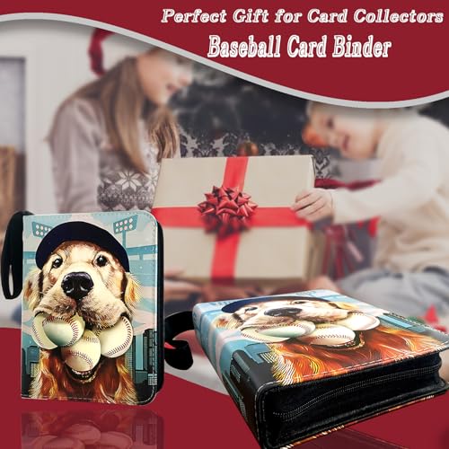 Baseball Card Binder - 400 Pockets, 3 Ring Zipper Album - Black