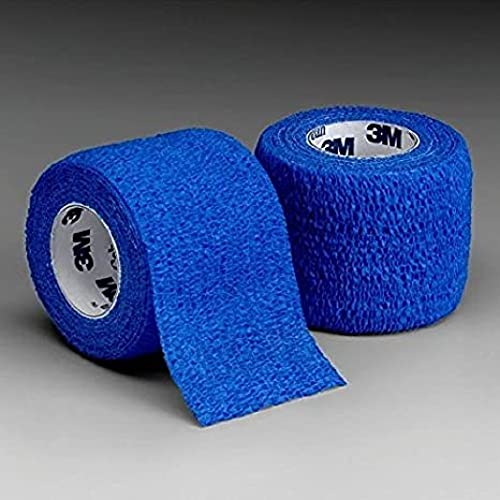 Self-Adherent Compression Wrap - 1 Inch x 5 Yards, Blue, 5-Roll Pack