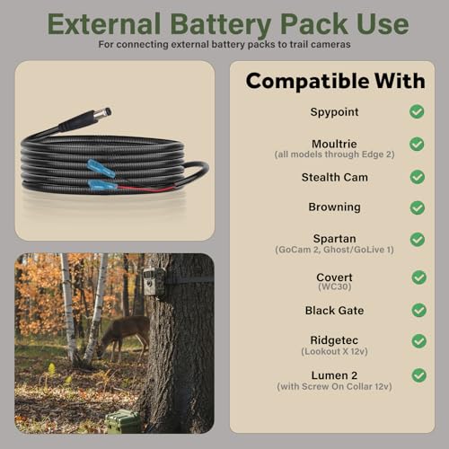 79-Inch Chew Proof Trail Camera Power Cord - 1PC