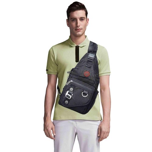 Vanlison Sling Backpacks, Sling Chest Bags Shoulder Crossbody Bags for Men Women Outdoor Travel Walking Dog Running Black