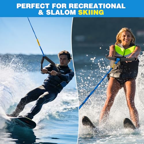 75FT Water Ski Rope with Floating Handle - Multi-Colors