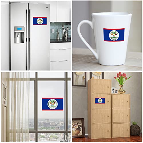 QQSD Belize Flag Sticker Belizean Decal in Multiple Sizes, 3 Pack, 11.7 x 8.3 Inches