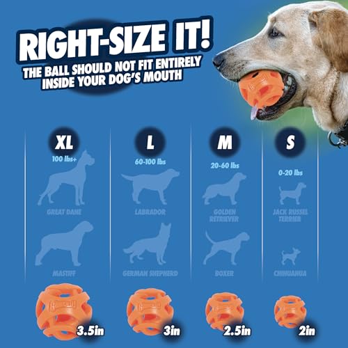 Chuckit! Air Fetch Extra Large Dog Ball - Orange 3.5 Inch for 100+ lbs dogs