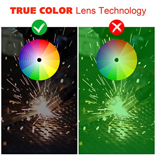Welding True Color Helmet Auto Darkening Hood with Adjustable Shade Range 4/9-13 for TIG MIG ARC Welder Mask
