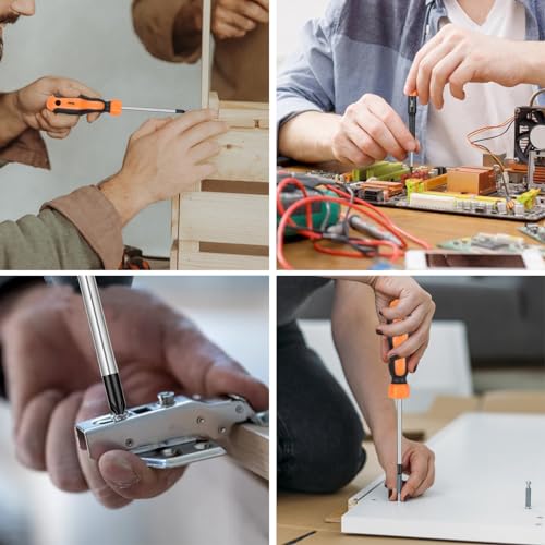 13-Pieces Magnetic Screwdrivers Set, 6 Phillips and 6 Flat Head Tips,Chrome Vanadium Steel,Screwdriver Set With Magnetizer demagnetizer tool