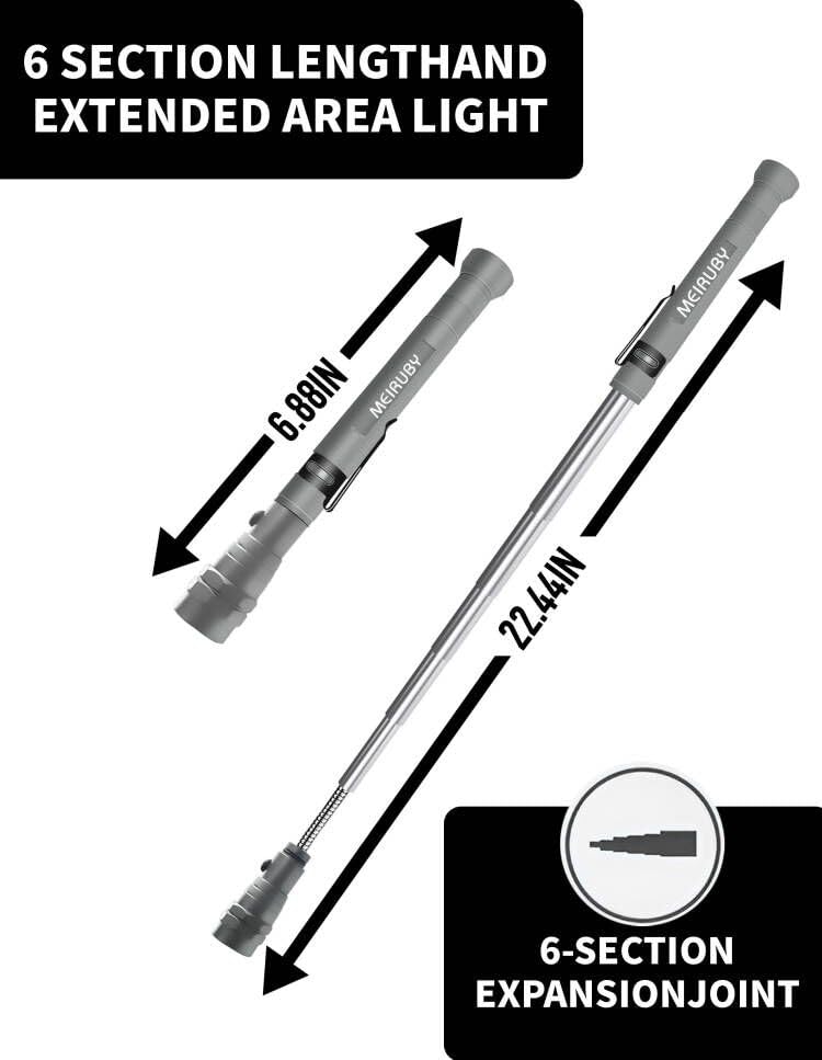 Magnetic Pickup Tool Gifts for Men, Stocking Stuffers for Men Adults, Telescoping Magnet Flashlight Christmas Birthday Gift for Dad, Mens, Him, Husband, Grandpa, Handyman