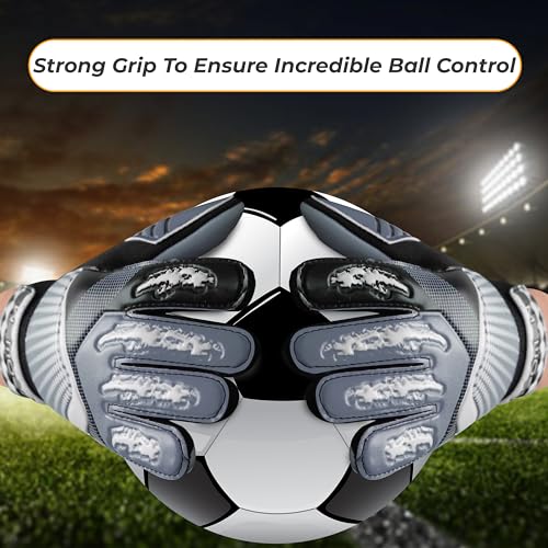Soccer Goalie Gloves for Kids & Youth - 4mm Anti-Slip Grip Palm