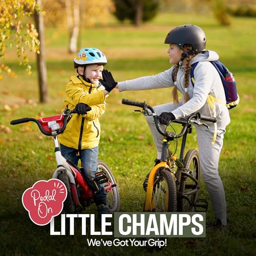 Kids Cycling Gloves Pack of 3 - Youth Motorcycle & BMX Gloves, Small Army Green/Black/Red