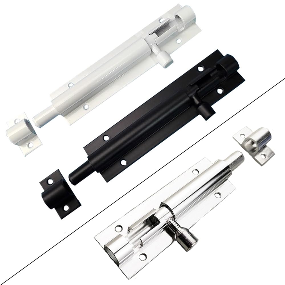 4 Pack 3 Inch Barrel Bolt Lock, Heavy Duty Slide Latch Lock, Security Sliding Latch Lock, Door Latch Lock Slide Bolt, Black