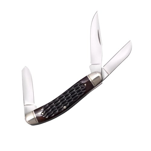 Cold Steel Gentlemen's Stockman Versatile Practical Durable Compact Pocket Folding Knife - 3 Blades; Jigged Bone Handle; Slip Joint Lock