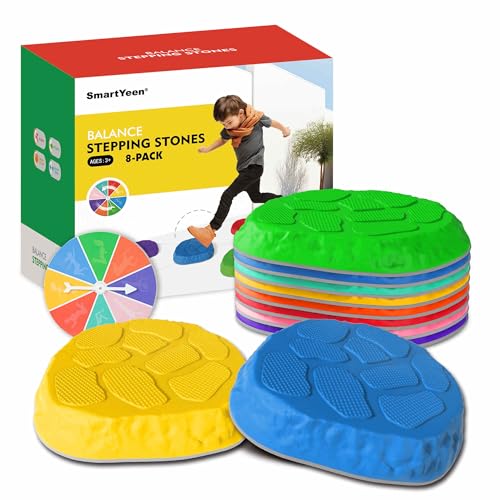 8 Pack Kids Balance Stepping Stones - Non-Slip Indoor Outdoor Toys for Coordination Development