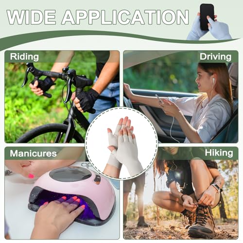 Sun Protection Gloves - Half Finger Breathable Touchscreen Gloves - Skin Tone
