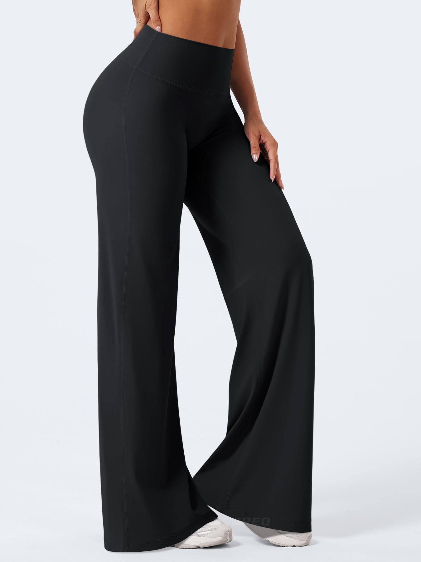 YEOREO Workout Womens Straight Leggings 35" Eddiy Gym Yoga Pants Black XS