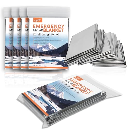 Emergency Mylar Thermal Blankets - 4 Pack - Waterproof Heat Reflective