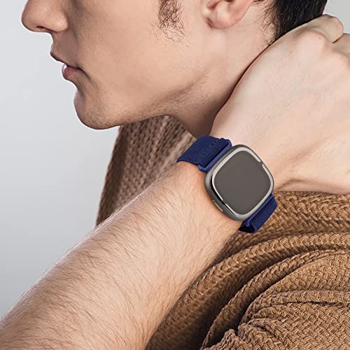 Elastic Nylon Replacement Band for Fitbit Versa 3/4/Sense 2 - Abyss Blue