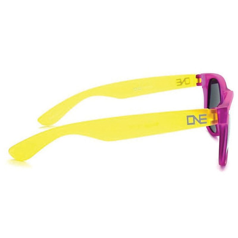 Optic Nerve - 2022 Premium & Affordable Polarized Wayfarer Sunglasses for Girls, Boogie Edition with Matte Purple/Yellow Frame/Smoke Lens