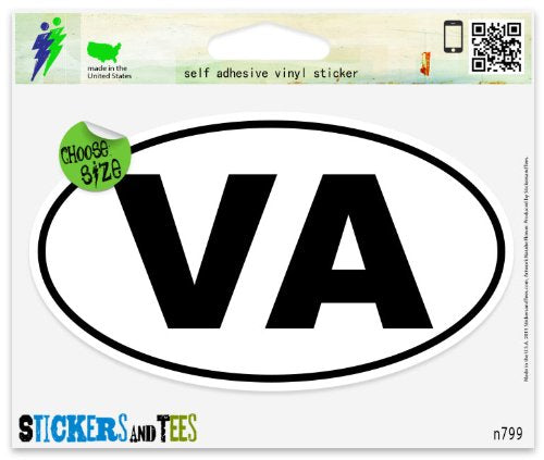 Virginia State Oval Vinyl Car Sticker - 3" x 2"