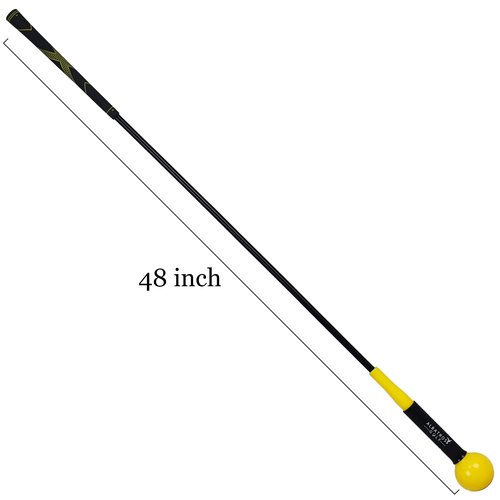 Fitvids Golf Training Aid Golf Swing Trainer, 48-Inch, Yellow