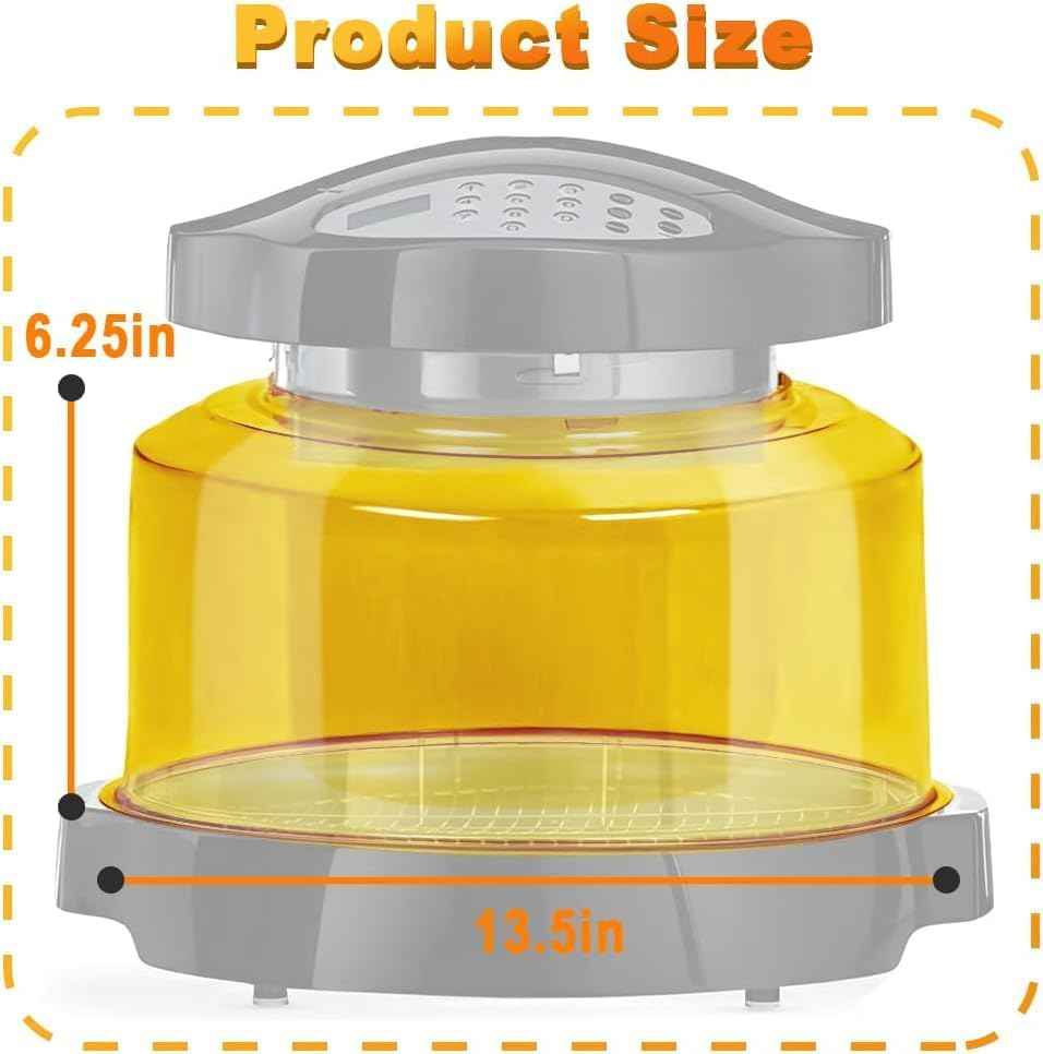 Premium Clear Power Dome Lid for Nuwave Pro Plus & Elite Ovens - Upgraded Design