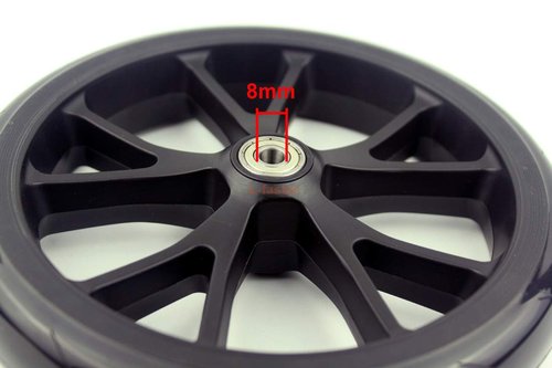 8 Inch Scooter PU Wheel With Bearings Kids Kickscooter Wheel Adult Scooter Replacement Spare Wheel Shopping Cart Solid Wheel (10spokes wheel)
