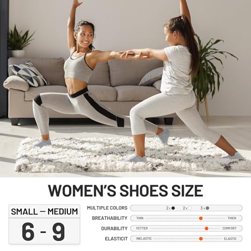7 Pairs Non-Slip Yoga Socks for Women - Grippy Ankle Socks for Pilates