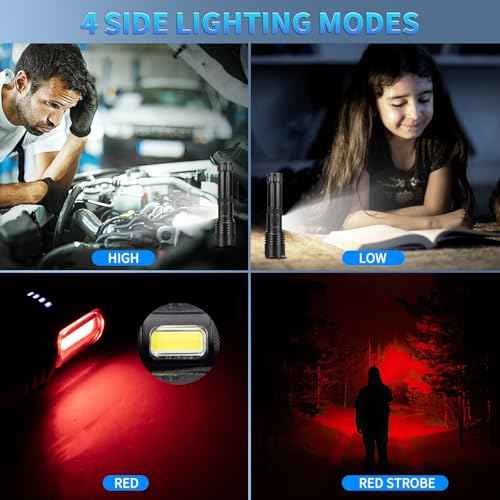 Rechargeable Flashlights High Lumens, 99000 LM Super Bright Flashlight with 7 Modes, Adjustable Powerful Flash Light with COB Light, Waterproof Handheld Flashlight for Home Camping Hunting