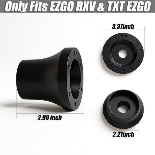HOGUCAL EZGO Steering Wheel Adapter for Golf Carts Compatible with EZGO TXT RXV Marathon Medalist Golf Cart Accessories Black Golf Cart Steering Wheel Adapter