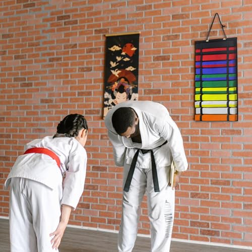Karate Belt Display Rack - Holds 12 Martial Arts Belts