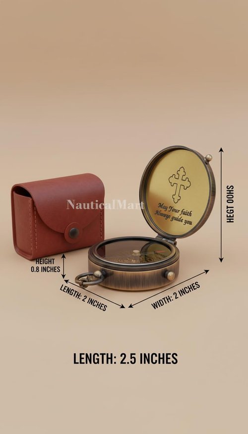 Personalized Gift May Your Faith Always Guide You and Cross Engraved On Working Compass, Confirmation Gift Ideas, Baptism Gifts, Birthday, Get Well Soon, Graduation, Heavenly Gift of Faith