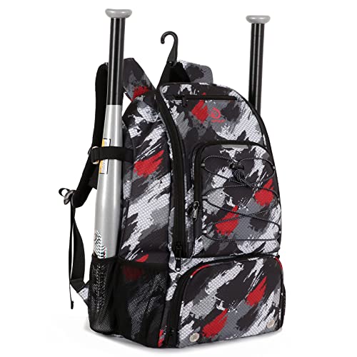 WPole Multicolor Baseball & Softball Bat Bag with Shoe Compartment & Fence Hook for Youth & Adults