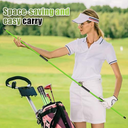 Jsportic Green 48" Collapsible Golf Alignment Sticks Set with 10 Tees