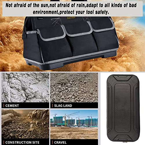 FASTECH 22-inch Wide Mouth Tool Bag with Water Proof Molded Base, Waterproof Tool Organizer Bag for Men with Adjustable Shoulder Strap (22INCH)