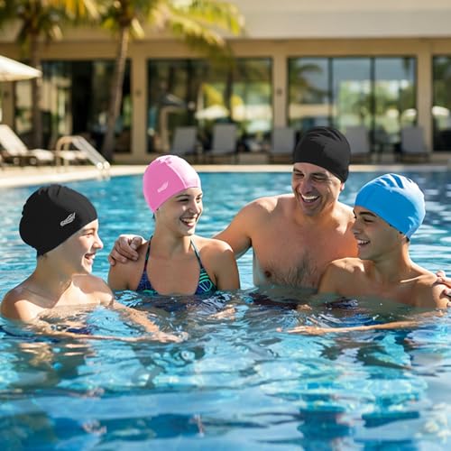 High Elasticity Swim Cap - Breathable Hair Protection - Blue Medium