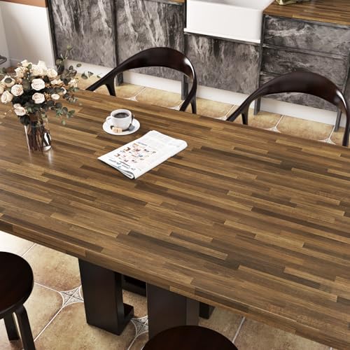 WESTICK Kitchen Butcher Block Countertop Contact Paper Waterproof Butcher Block Wood Peel and Stick Wallpaper Removable Brown Wood Contact Paper for Countertops Tables Desk Cabinets Walls 15.8" x 80"
