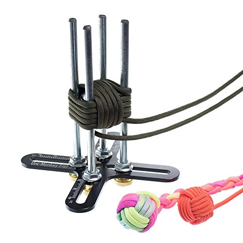 Blue Aluminum Monkey Fist Jig for Paracord Crafting - Adjustable Size 5/8 to 4 Inches
