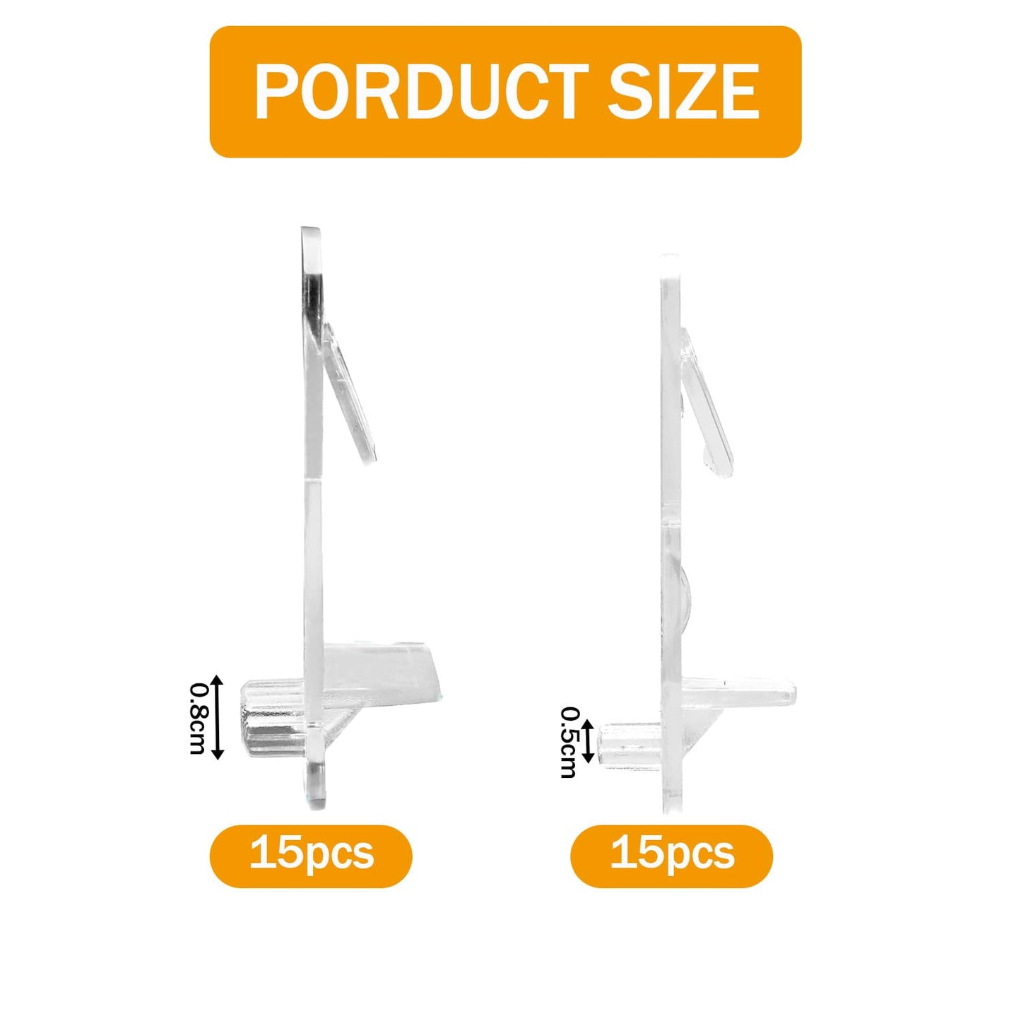 30pcs Plastic Locking Shelf Pins, Self Locking Shelf Support Pegs, Clear Self-Locking Shelf Support Pegs, Self-Locking Bracket Clips for Kitchen Cabinet Furniture Book Shelves