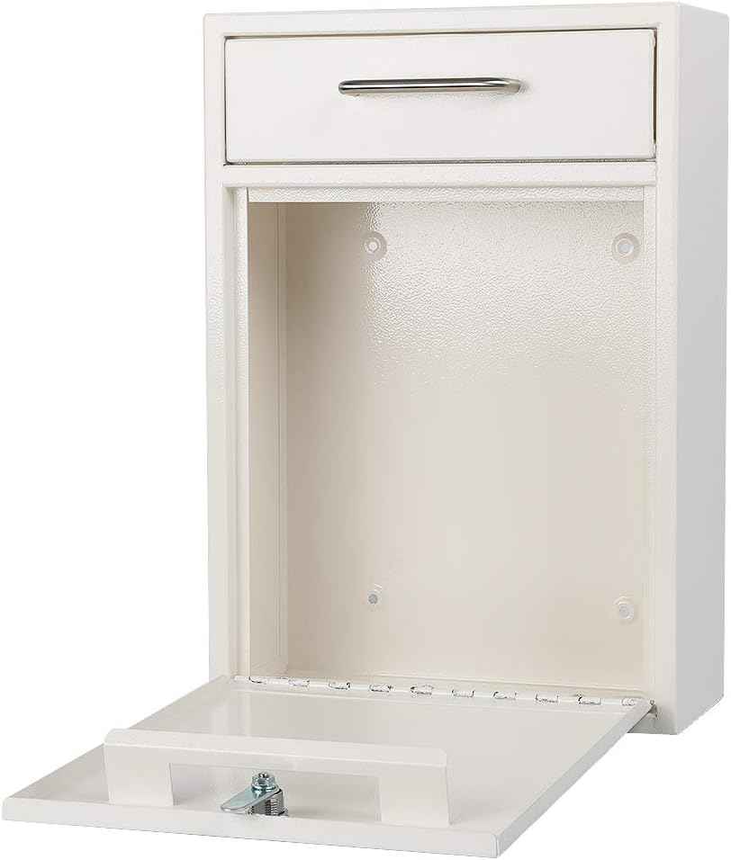 Secure Wall-Mount Mailbox with Lock | KYODOLED Large Steel Drop Box, Black, 16.2H x 11.22L x 4.72W